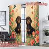 2D FLAT PRINTING 2pcs Curtains (Without Rod) Dogs in Floral Garden Popular Curtain Cloth Prints Light Filtering Curtains Room