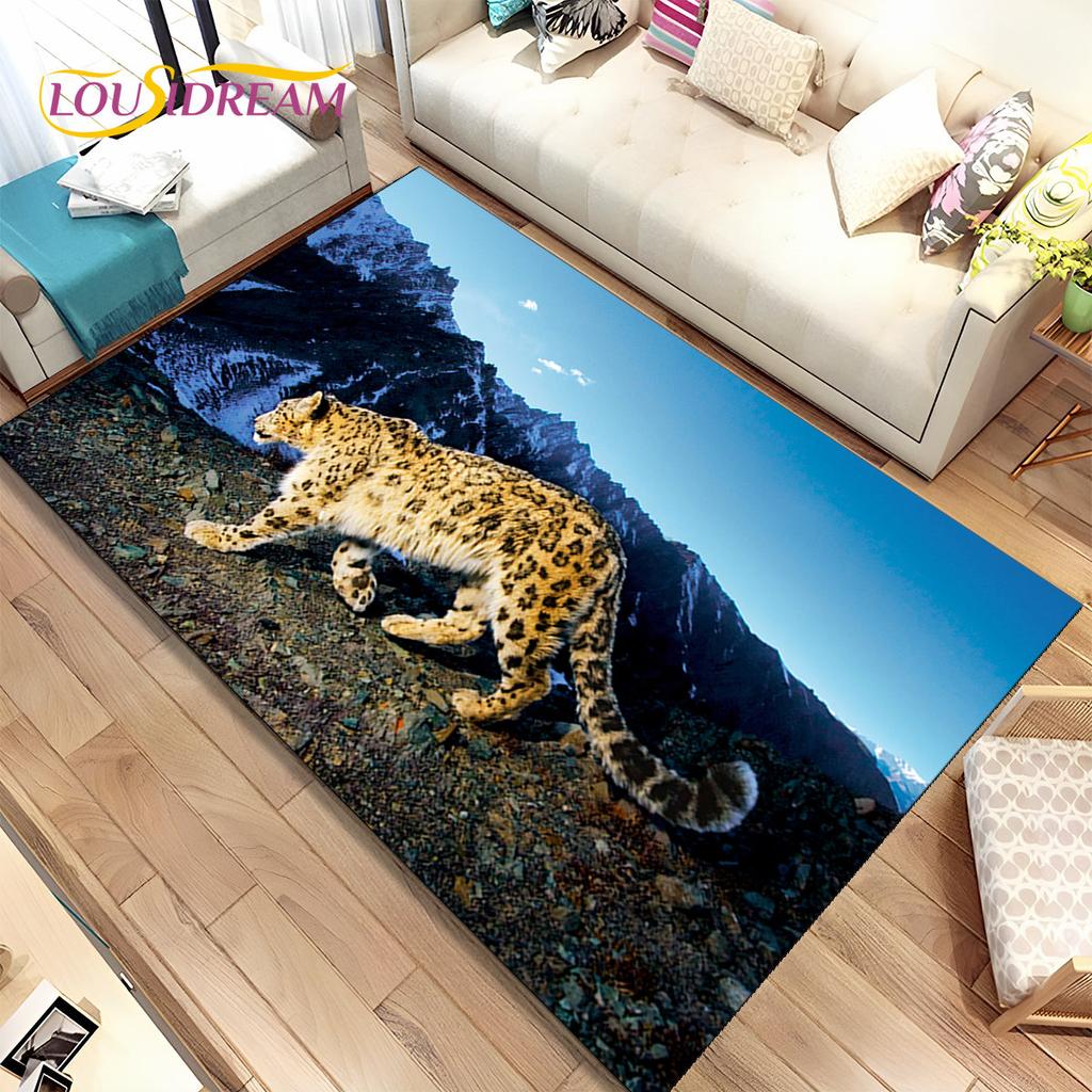Animal Leopard Cheetah Cartoon Beast Area Rug,Carpet for Home Living Room Bedroom Sofa Doormat Kitchen Decor,Non-slip Floor Mat