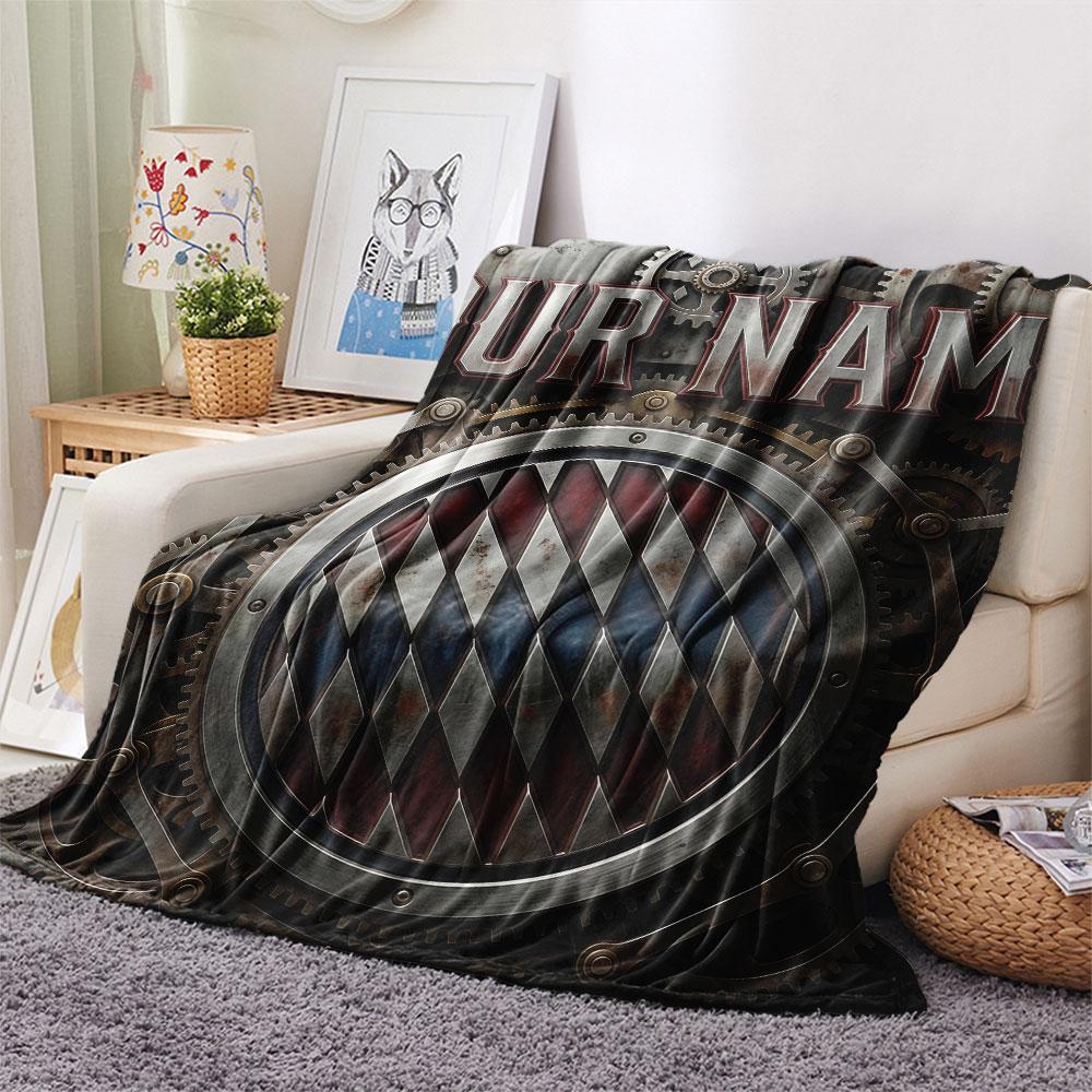 Custom Name,FC Bayern Munich Printed Flannel Blanket, soft throw for bedroom sofa, washable, Christmas present, great gift.