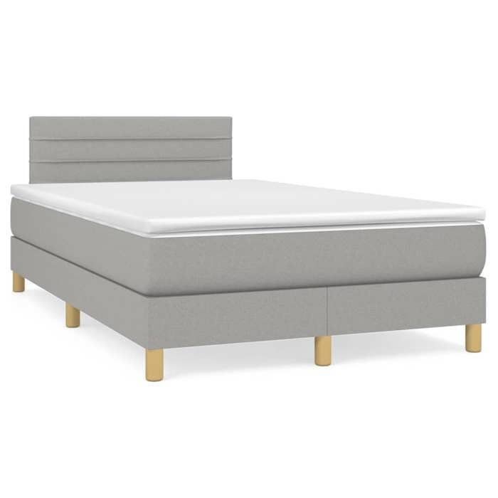 Maison Exclusive - Sommier à lattes de lit et matelas gris clair 120x190 cm tissu