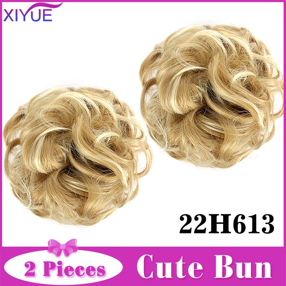 2 шт., грязный пучок для волос, заколка для наращивания волос, вьющиеся волосы, пончик, искусственные волосы, шиньон, синтетические волосы, грязный шиньон для женщин, свадьба