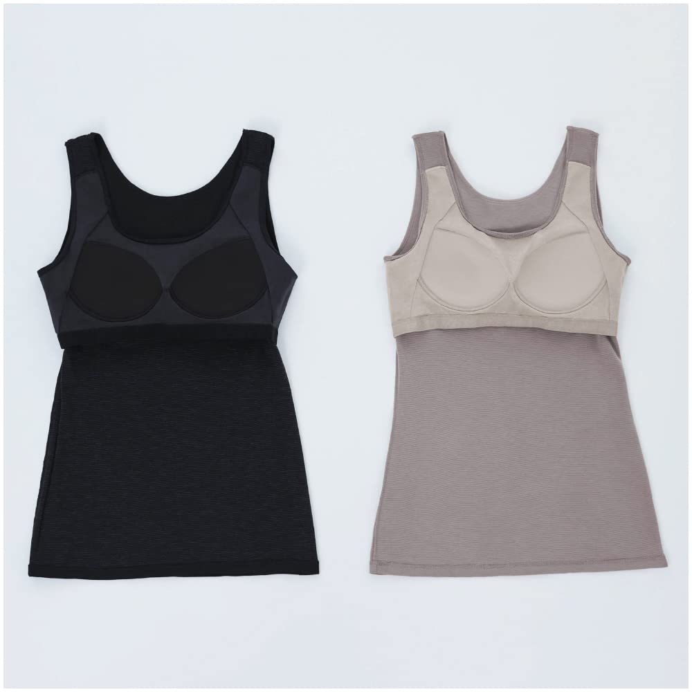 Внутренняя рубашка из материала Breath Thermo Underwear Rand Neck Bra Top with Cup My Breath Thermo Moisture Absorbing Heat Generation Underwear C2JA2803 Black