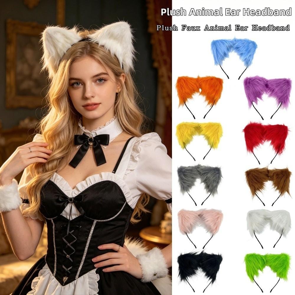Furry Cat Ears Headband Artificial Cosplay Headband Cute Gothic Headband Photo