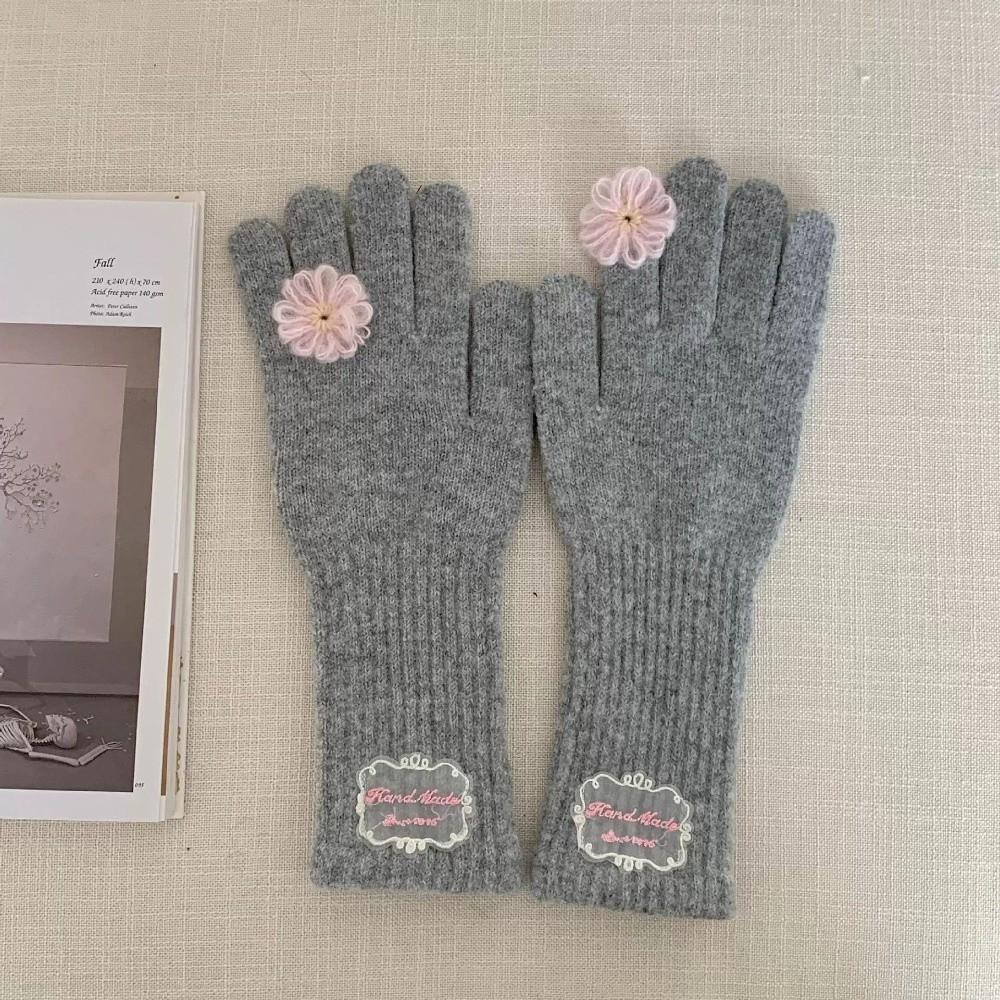 Soft Warm Knitted Winter Gloves Spring Full Finger Gloves For Women