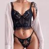 Sexy French Embroidery Lace Women Bra Set Sweet Top Push-up Wedding Bralette Bra & Panty Sets Comfortable Intimates