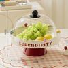 Large Fruit Bowl with Lid and Forks, Fruit & Vegetable Holder for Kitchen Counter,Versatile & Durable Storage Basket Organizer for Fruit,Veggie,Snacks