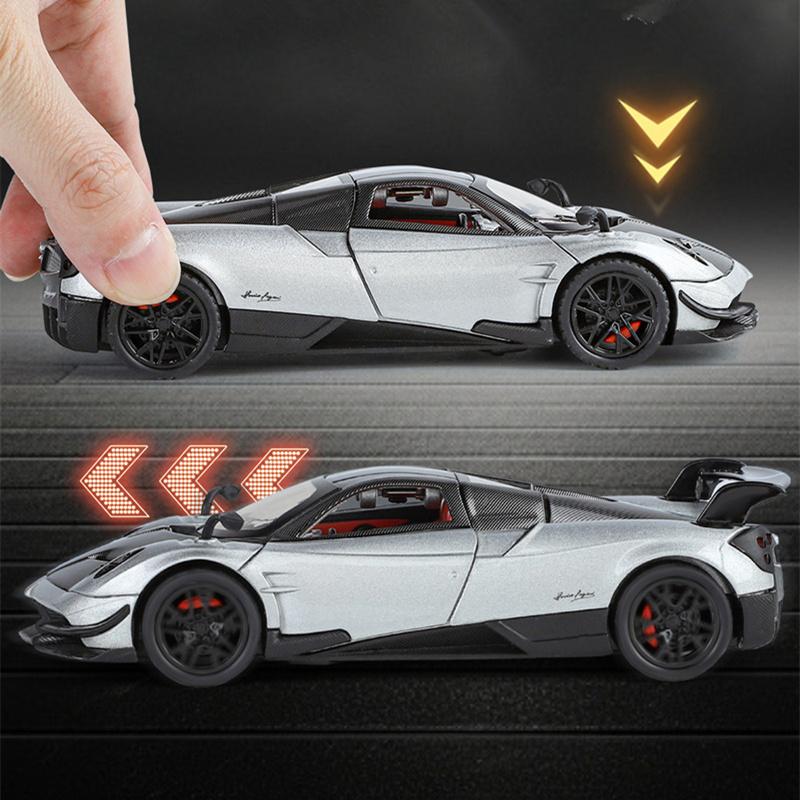 1/32 Pagani Huayra BC Alloy Sports Model Diecast Metal Racing Car Vehicles Model Simulation Sound Light Collection Kids Toy Gift