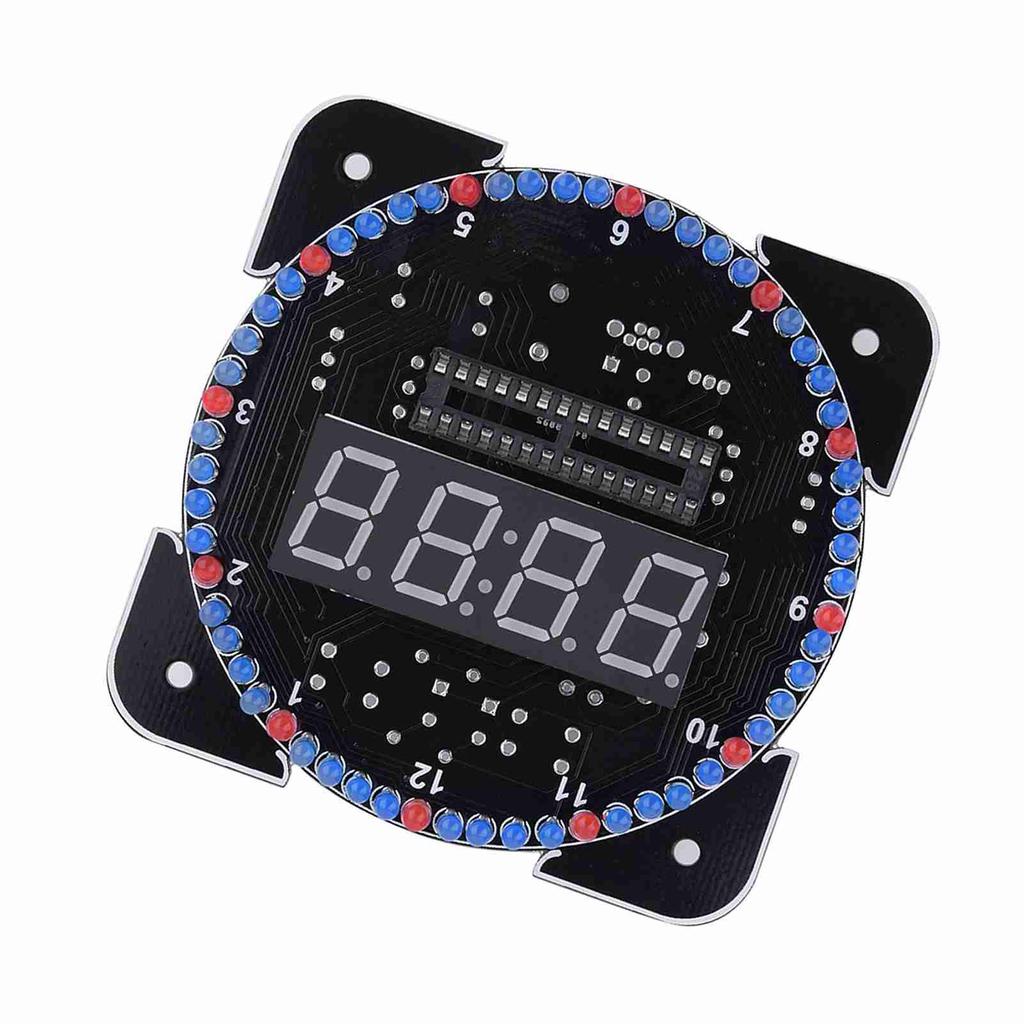 DIY Light Control Rotation Digital LED Electronic Temperature Clock Kit Suite WUSB Cable Blue