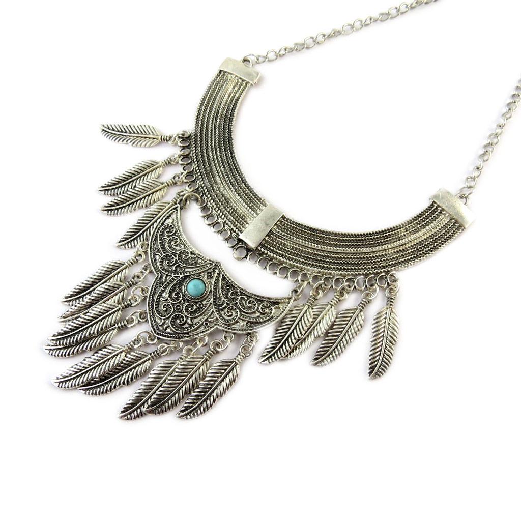 Les Trésors De Lily [N7307] - Antiqued Silver Turquoise 'Navajos' Designer Necklace
