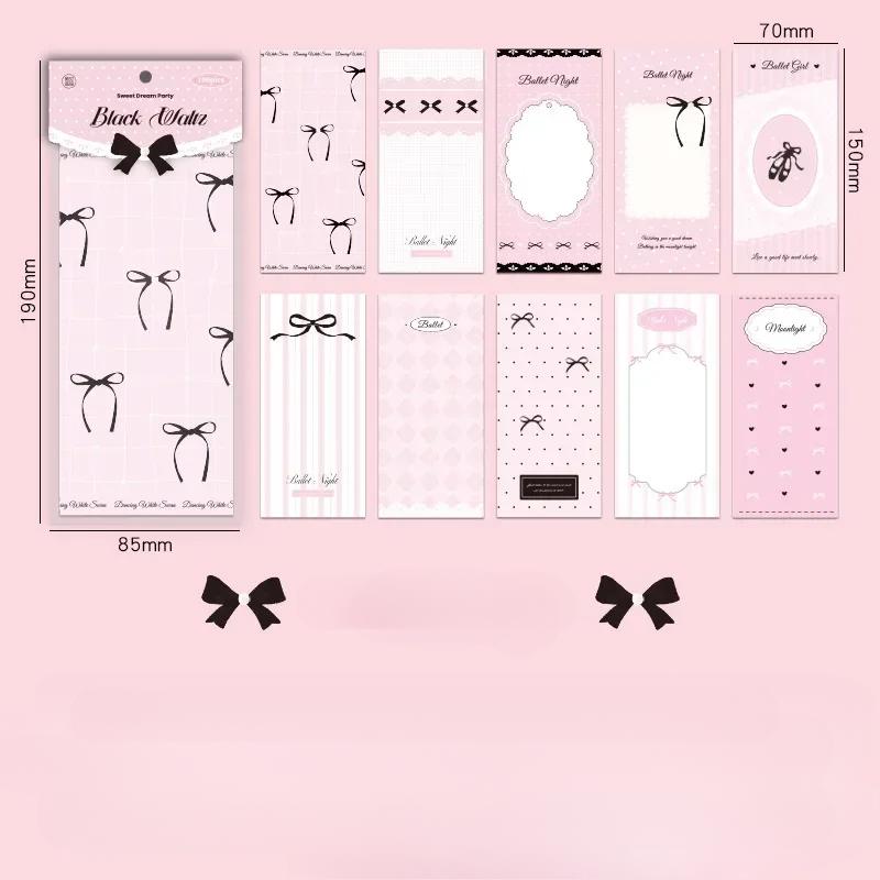 100sheet Sweet Korean Memo Pad Scrapbooking for Girl Cute Lace Bow Ballet Series Notepad Cute Student Non-sticky Memo Pad