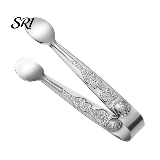 Bar Ice Tongs Stainless Steel Mini Sugar 304 Food Grade Compact Cube Small Ingredient Clip Non-Slip Grip for Coffee Cubes Hot Pot Dips Dessert Snacks