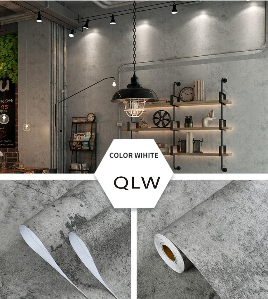 Industrial Cement Grey Clothing Store Living Room Decor Contact Paper Vinyl Self Adhesive Waterproof Wallpaper Wall Stickers