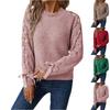 Women's Fashion Casual Pullover Loose Bowknot Solid Color Knitted Long Sleeve Sweater