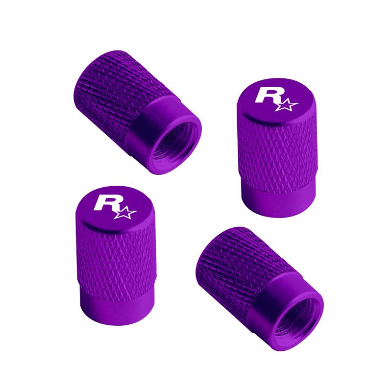 For GTA Game R Star Rock Star Emblem Jeep Peugeot Ford Hyundai Kawasaki Yamaha Badge Car Wheel Tire Valve Caps Tyre Stem Covers