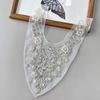 White Handmade Beaded Sequined Flower Mesh Collar Exotic Dress Wedding Decoration Accessories Front Collar Cloth Sticker