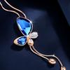 Модное ожерелье-цепочка для свитера с бабочкой, изысканное сверкающее хрустальное ожерелье, кулон на воротнике, ювелирное украшение для банкета, вечеринки, подарка на праздник