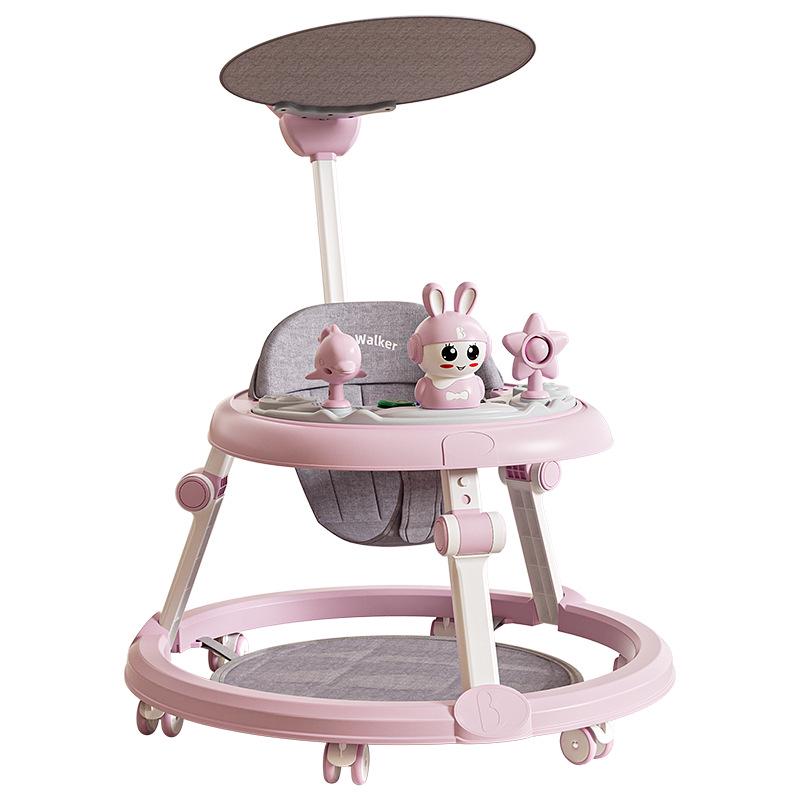 Многофункциональные детские ходунки с музыкой, легкие и складные для 6-18 месяцев, конструкция против опрокидывания
