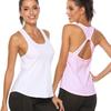 Women's Sports Vest Women's Fitness Yoga Clothes Women's Top Solid Color Loose Cutout Ladies Tank Tops Undershirt