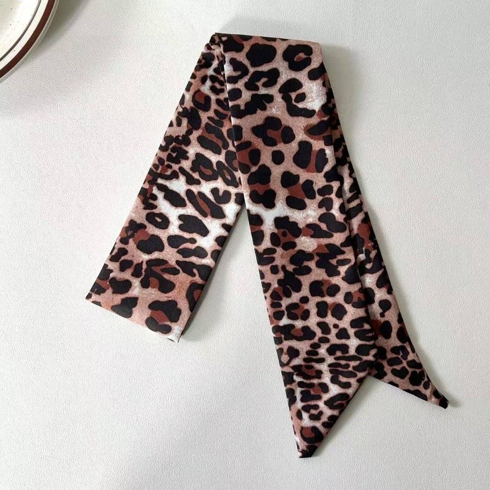 Decoration Slender Scarf Leopard Print Neck Scarf Fashion Decor Ribbon Scarf Bag Decoration