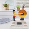 Clock Mute Snooze Function Battery Powered Great Bruce-Lee Knock The Gong Luminous Beside Clock for Office