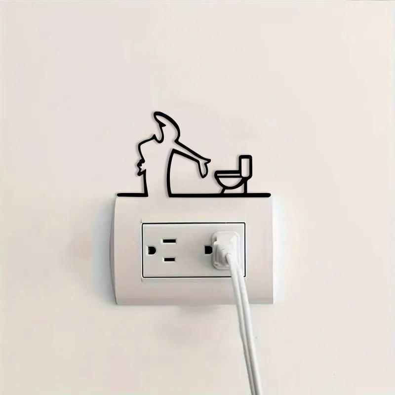 Мультяшные наклейки на туалет, Угловое украшение двери туалета, Самоклеящиеся знаки для туалета, Черная рамка, Домашнее украшение для ванной комнаты