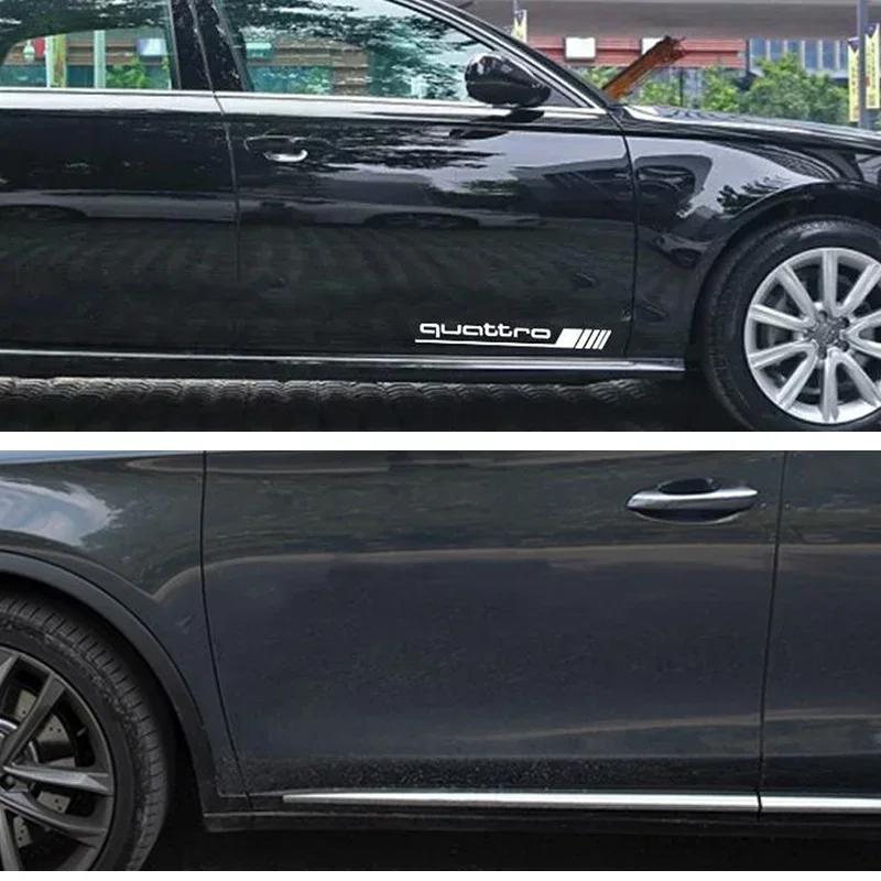 For qwe2 Quattro Car Goods Francais Waterproof Stickers Suitable A4L A5 A6L A7 A8L Q3 Q7 Styling Side Door Decals Car Sticker