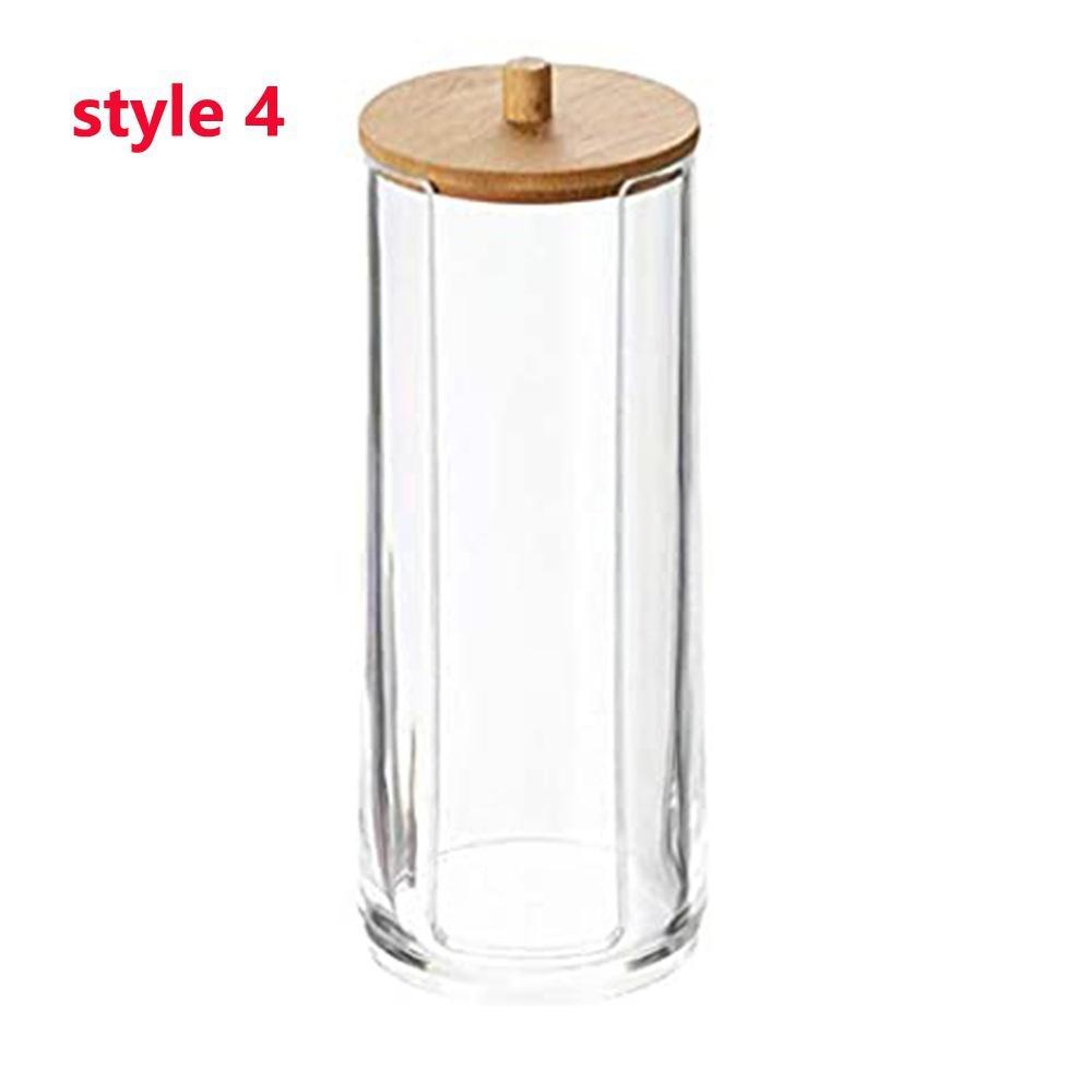 Органайзер для косметики, контейнер для хранения косметики, баночка для ванной, ватные палочки, ватные диски, органайзер для украшений, бамбуковый чехол, круглый контейнер для хранения