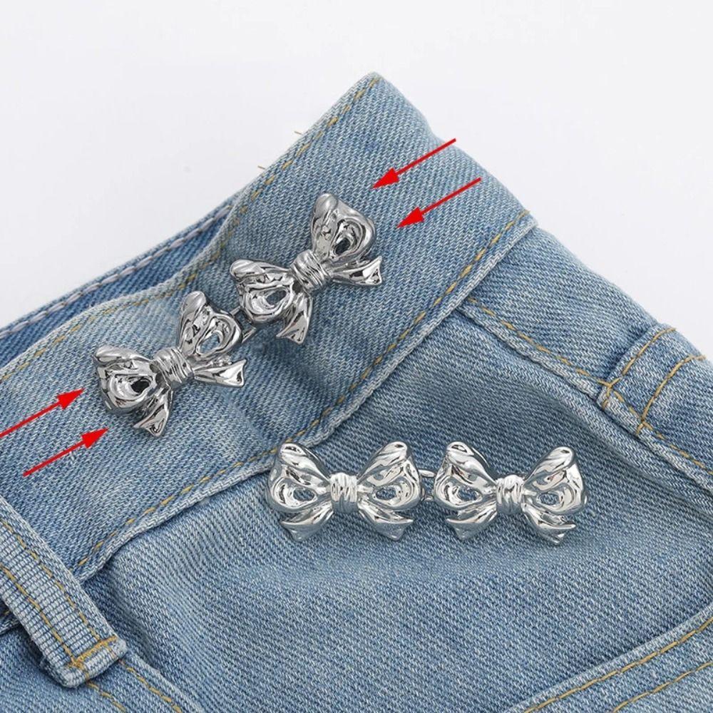 Alloy Adjustable Waist Clip Bowknot Pants Pin Fashion Tighten Waist Button