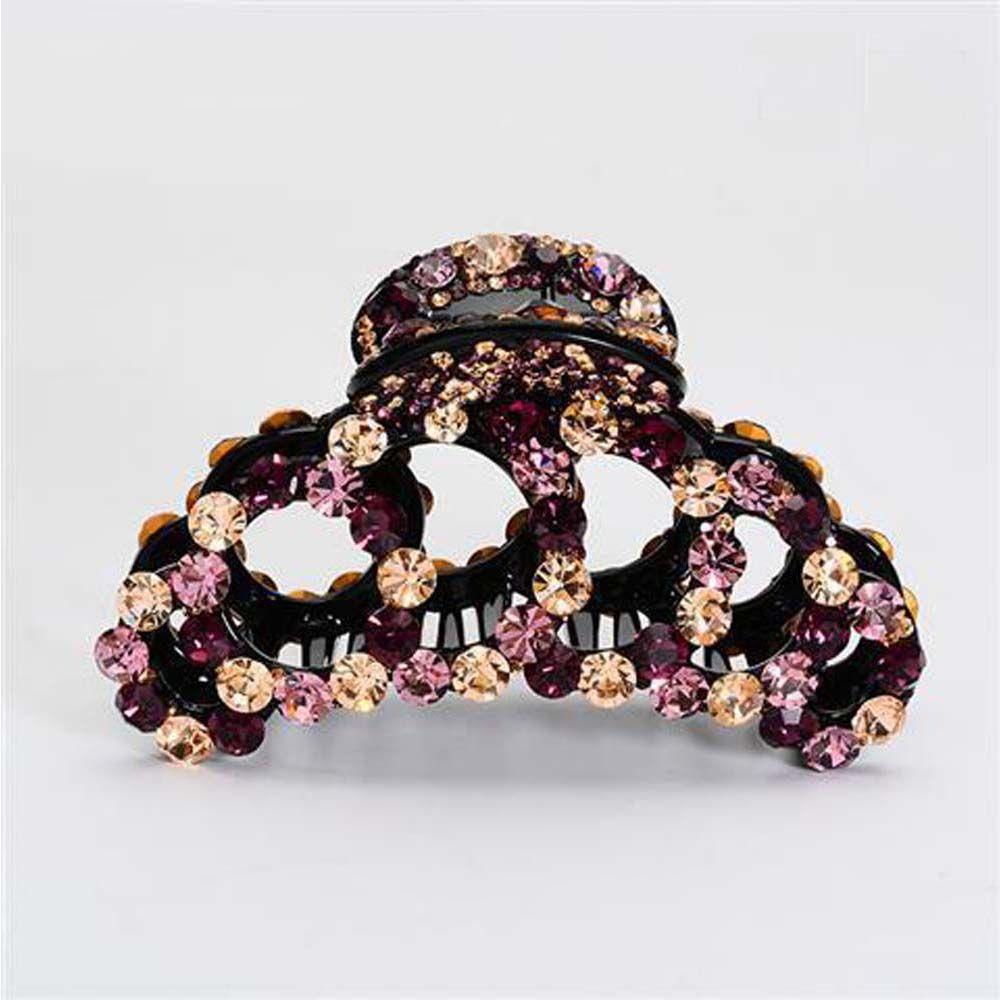 Vintage Shiny Acrylic Retro New Rhinestone Crystal Banana Grips Crab Clamp Hair Clips Hair Claws