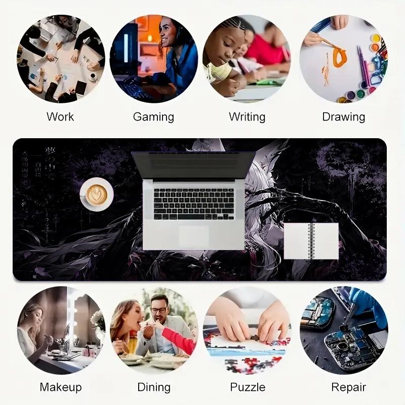 1Pc Dark Fantasy Beast Gaming Mouse Pad Keyboard Desk Mat Non-slip Rubber Lock Edge Waterproof Computer Mousepad for Office Home Decor Y1644