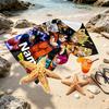 Custom Name Personalized Anime Print Beach Towel, for Trip Camping Beach Party Home Decor, Birthday Gift for Family & Friends