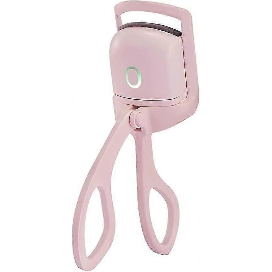 Heated eyelash curler (pink) - Electric eyelash curler, USB rechargeable eyelash curler with comb, 2 heating modes for fast and natural curling of eye