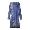Women's Fashion Casual Printed Round Neck Pullover Slim Fitting Long Sleeve Dress