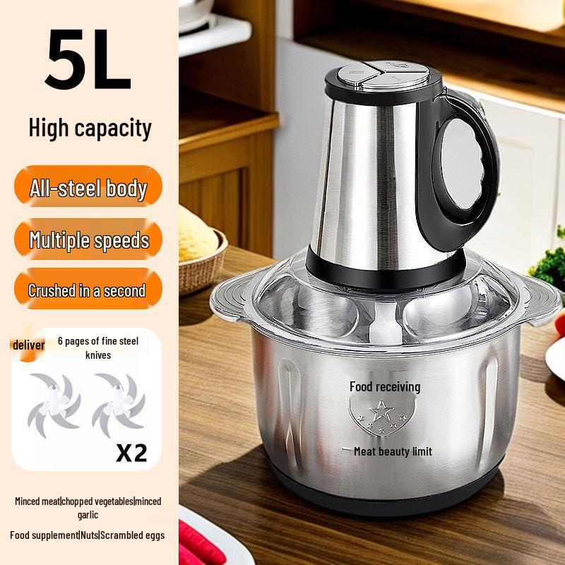 Chuzhijia Electric Stainless Steel Meat Grinder & Multifunctional Food Processor for Meat, Garlic, and Chopped Vegetables.