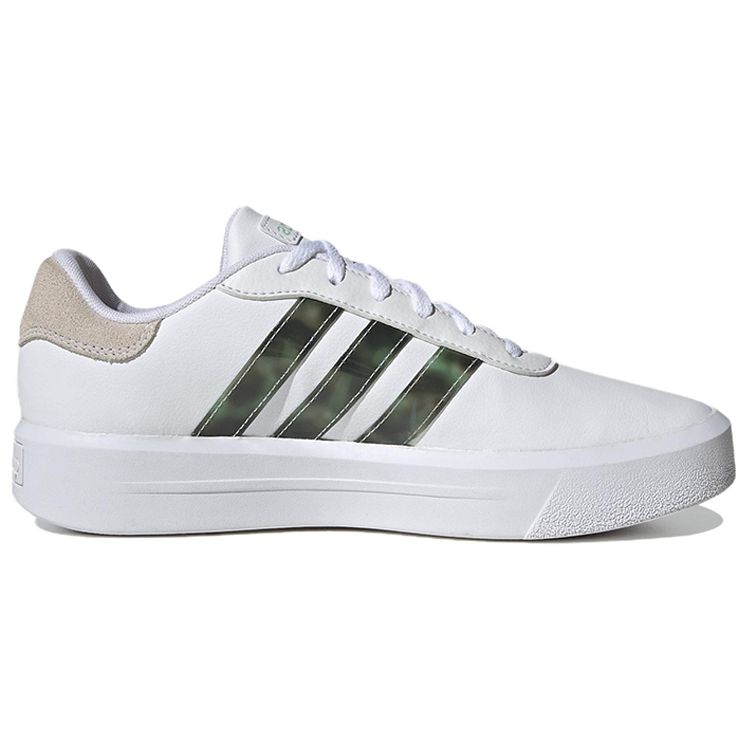 adidas Белые льняные зеленые женские кроссовки на платформе Court Cloud-White HP9434