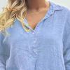 Женская рубашка с пуговицами на лацканах, с полузастежкой, с длинным рукавом, повседневные топы, однотонная свободная рубашка для работы и отдыха