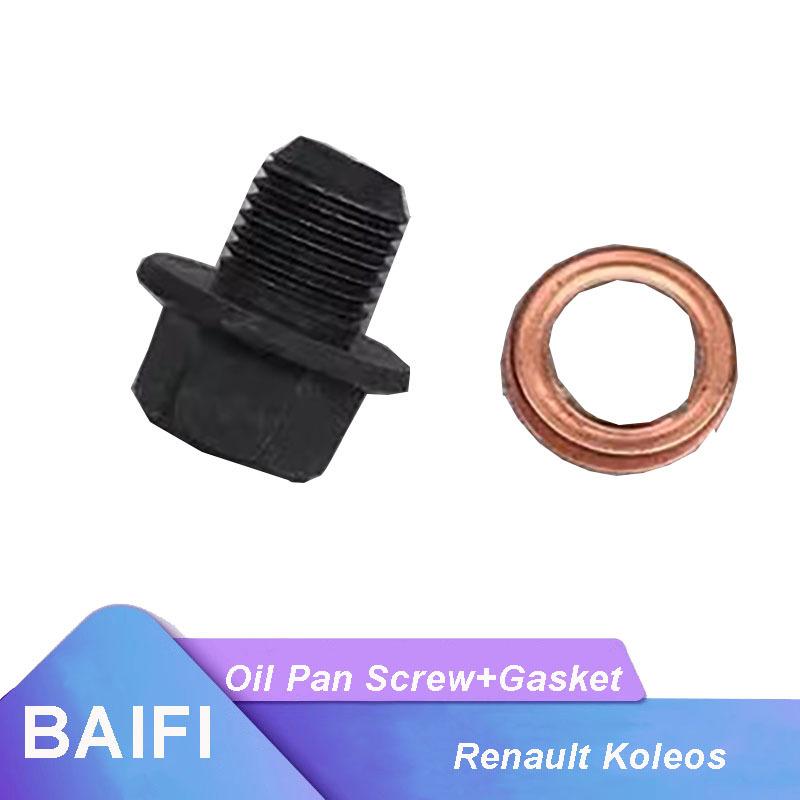 BAIFI Brand New Genuine Oil Pan Drain Screw Bolt Plug Sealing Gasket For Renault Koleos 2009-2016