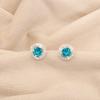 Women Gift Apatite Gemstone 925 Sterling Silver Jewelry Zircon Earrings 0.41" CZE-8-10