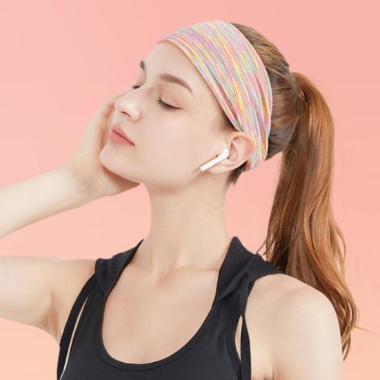 Спортивная повязка на голову на резинке с красочным полосатым узором, впитывающая пот, дышащая повязка на голову для бега и фитнеса