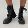 Ботильоны Rimocy из черной искусственной кожи для женщин, модные ботильоны на низком каблуке со шнуровкой, женские нескользящие боевые ботинки на платформе 2024