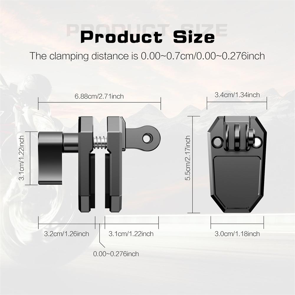 Aluminum Motorcycle Windshield Windscreen Clamp Mount for GoPro Insta360
