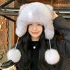 Шапка из лисьего меха, милая модель енота, шапка-ушанка, шапка Лэй Фэна, шапка-повелитель, зимняя теплая утолщенная детская меховая шапка