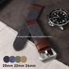 Холщовый кожаный ремешок для часов 20 мм 22 мм 24 мм для Panerai ручной работы для Omega военный спортивный ремешок для часов зеленый мужской женский браслет для часов