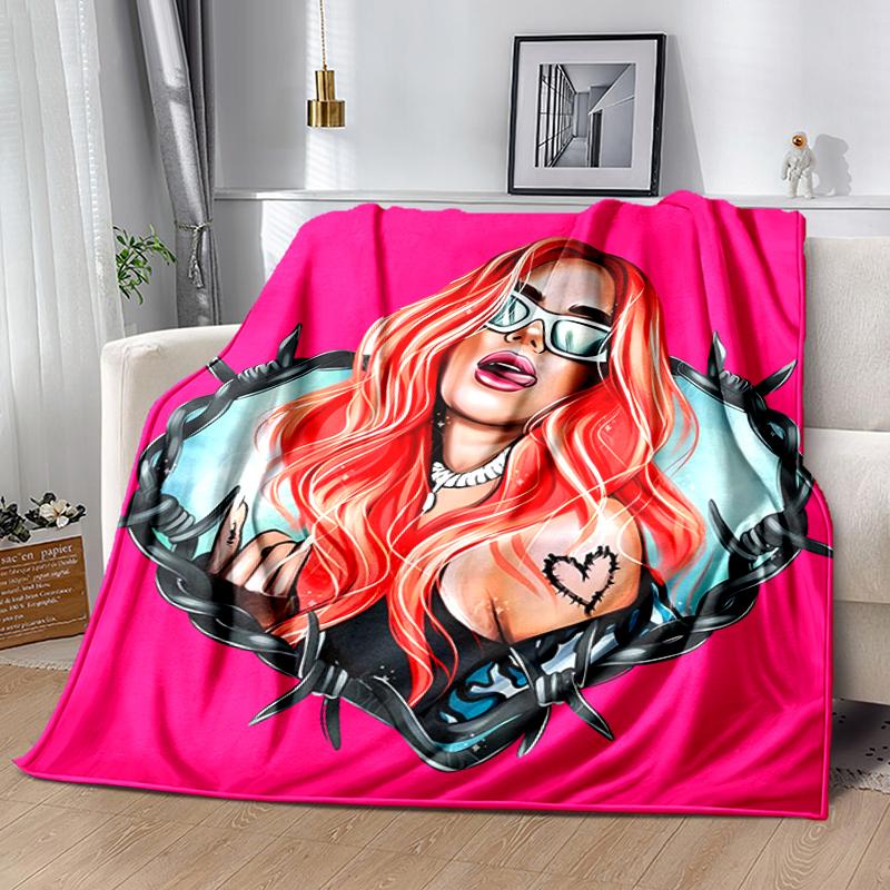 1pc Blanket Karol G Print Design, Lightweight Blanket for Sofa, Bed- Soft &Warm, Gift for All Seasons like Christmas, Halloween