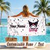 Custom Text Beach Towel, Soft Absorbent Swimming Multi-use TowelKuromi