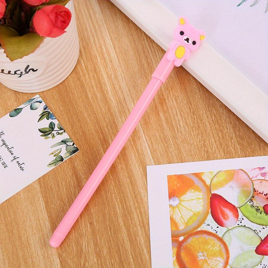 Back To School Season 10pcs 0.5mm Creative Patch Silicone Bear Gel Pen Cartoon Animal Shape Water Pen Cute Learning Stationery Office Signature Pen