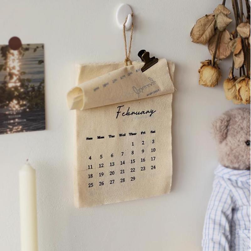 1 шт. с бахромой Корейский стиль Тканевый календарь 2025 г. Индивидуальный Стильный 2025 Тканевый Настенный Хлопковая ткань