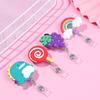 Clip Fruit Accessories Flower Cartoon Silicone Badge Reel ID Badge Card Clips Colorful Badge Holder