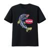 Логотип компании PENN Fishing Equipment Мужская черная футболка Размеры S-3XL с классным принтом рыбы винтажная Стирка: выстиранная Дышащая Удобная