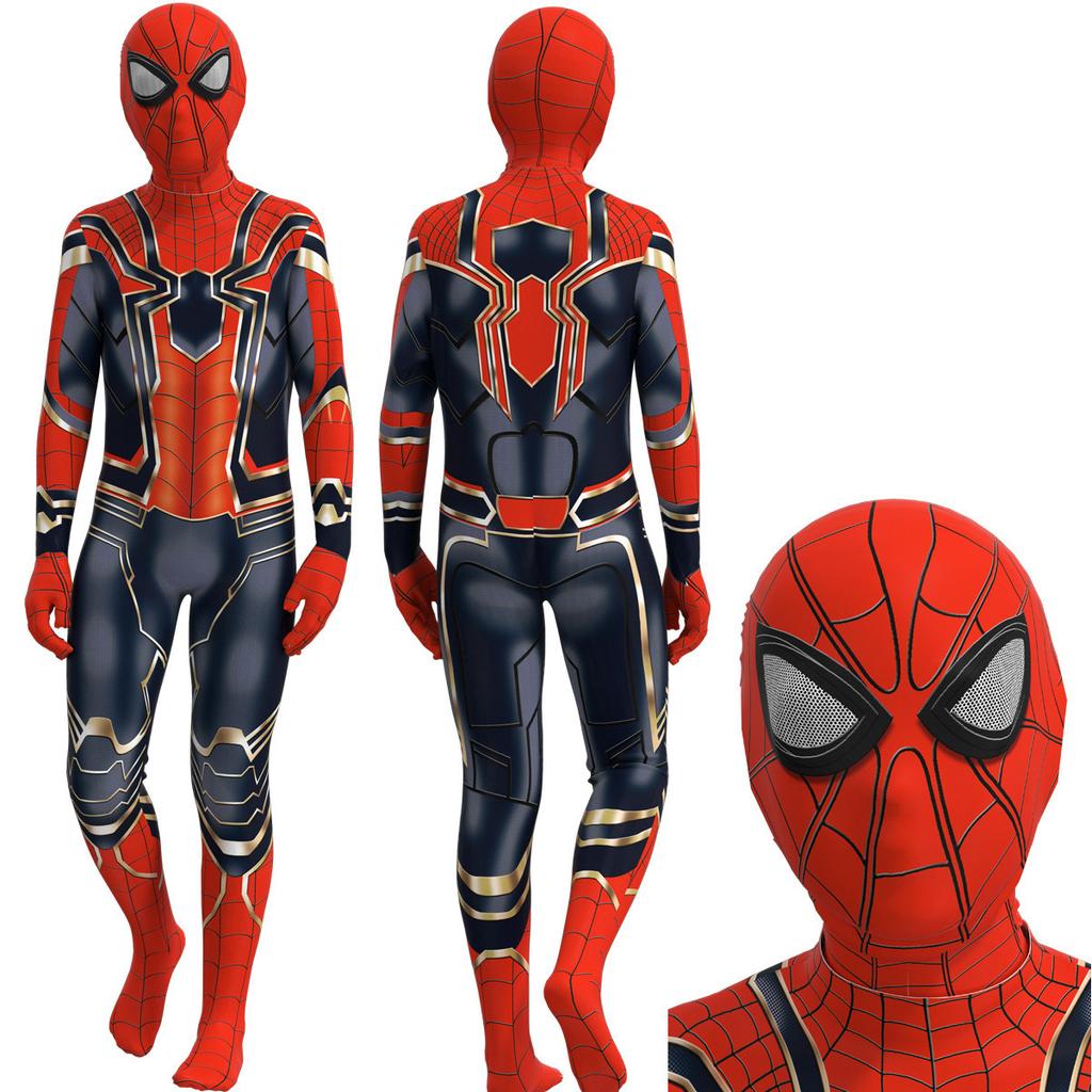 Halloween Spider-Man Costume for Boys, Avengers Cosplay Bodysuit, Superhero Role Play Outfit